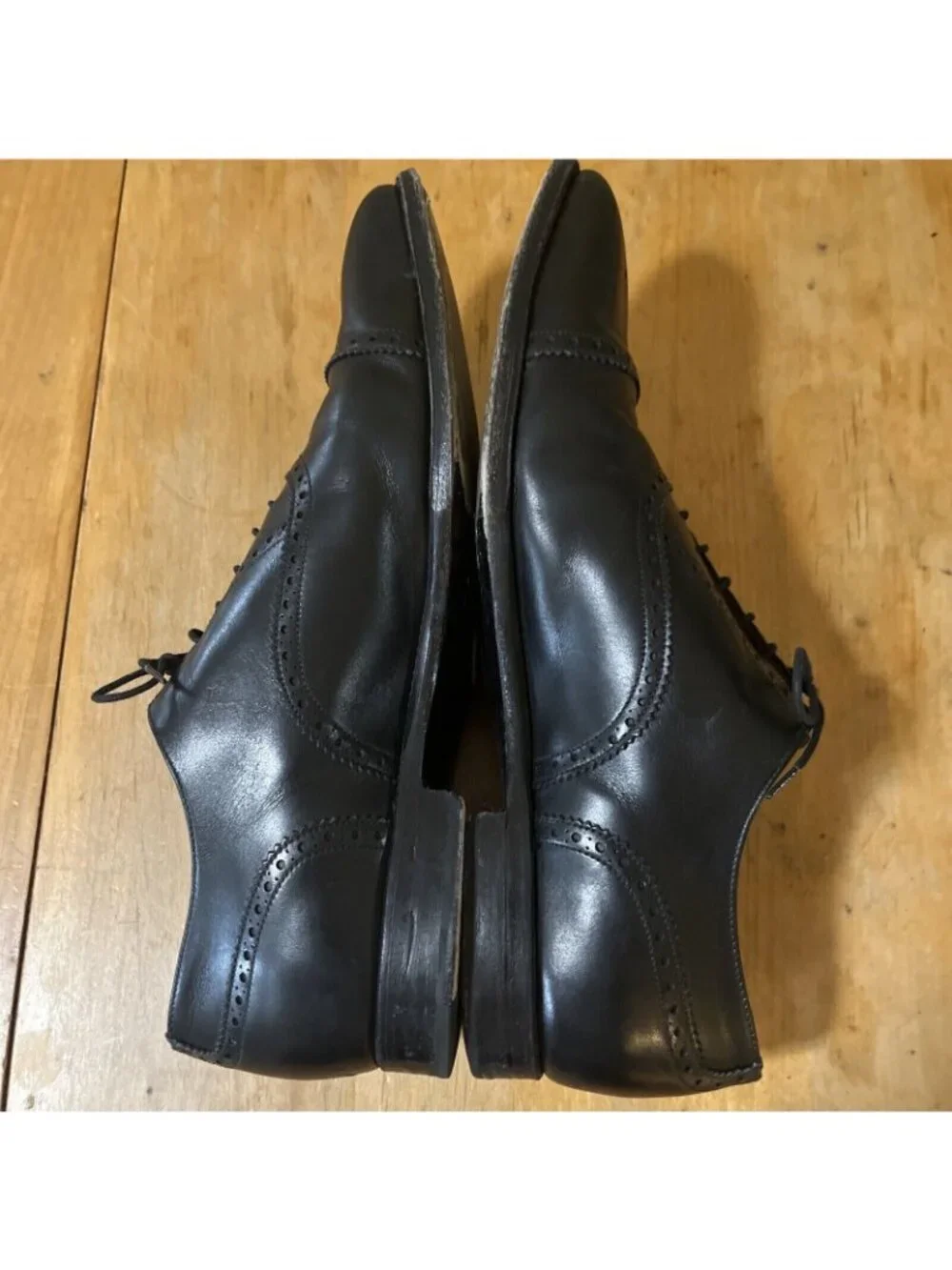 j Fitzpatrick Black Calf Leather Windermere Oxfords Mens Sz 12 E